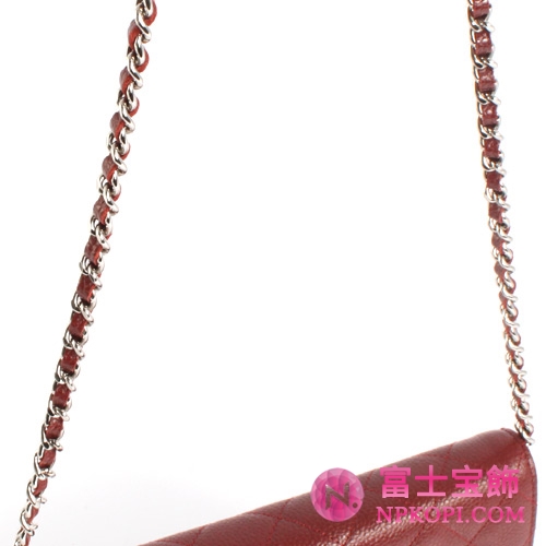 シャネル CHANEL クラシック ラムスキン ショルダーバッグ ボルドー＆シルバー A33814AAZZW